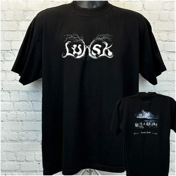 Vintage Y2Ks Lumsk Troll T Shirt Norwegian Folk Metal Band Black Mens L Large - Picture 1 of 8